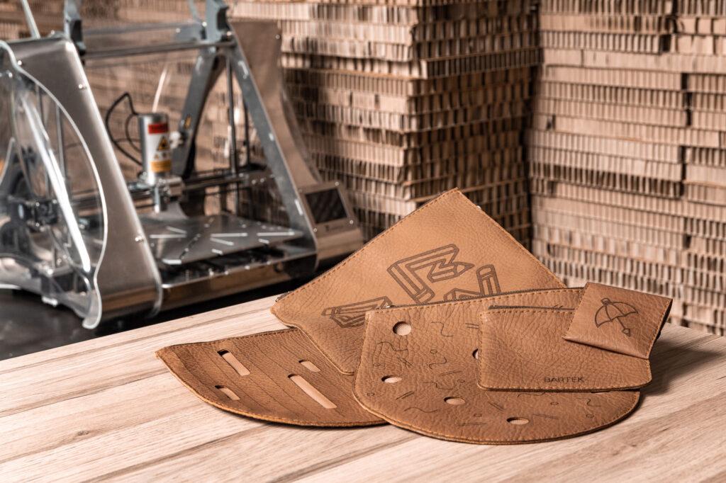 Leather goods laser cut and engraved with ZMorph VX Multitool 3D Printer